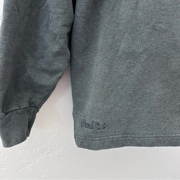 CHAMPION Vtg 90s Authentic Apparel 1/4 Zip FedEx Logo Pullover Made USA Size L - Picture 5 of 12